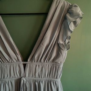 Lulus I'm All Yours Slate Blue Ruffled Maxi Dress, Size XS, NWT